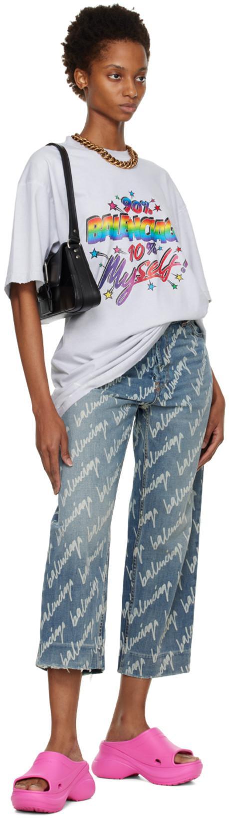 BALENCIAGA + Crocs Pool Perforated Neon Rubber Slides In Electric Pink