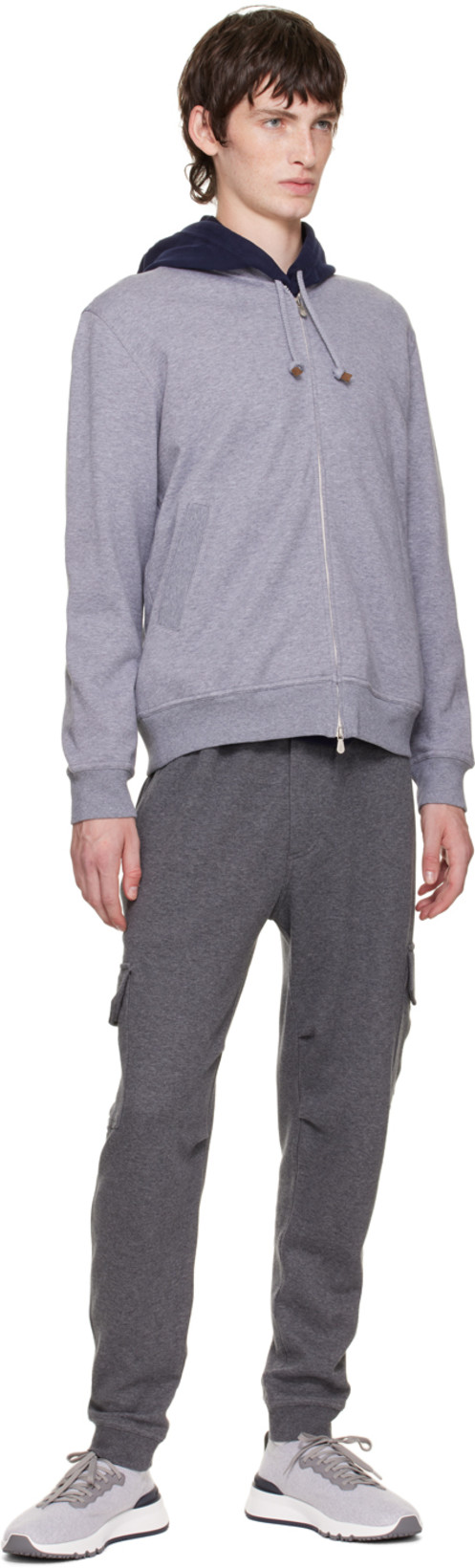 BRUNELLO CUCINELLI Grey Cotton Sneakers In Gray