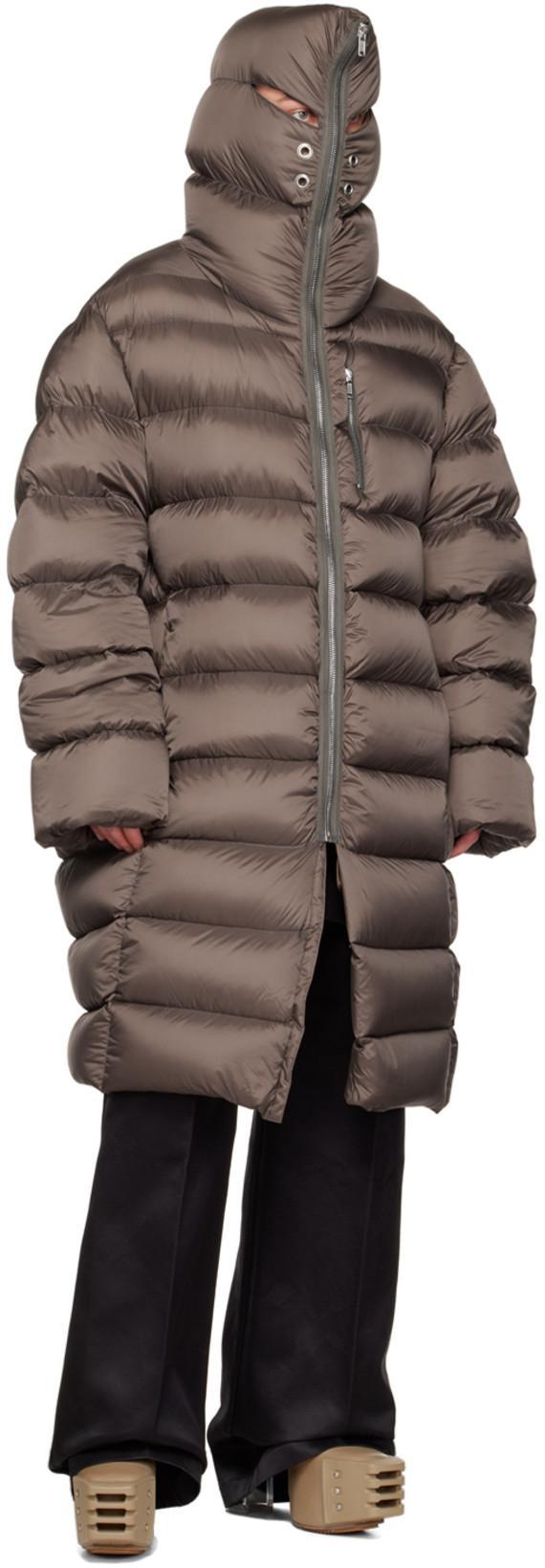 RICK OWENS Taupe Pull On Platform Boots In 88880 Dark Pearl/dar