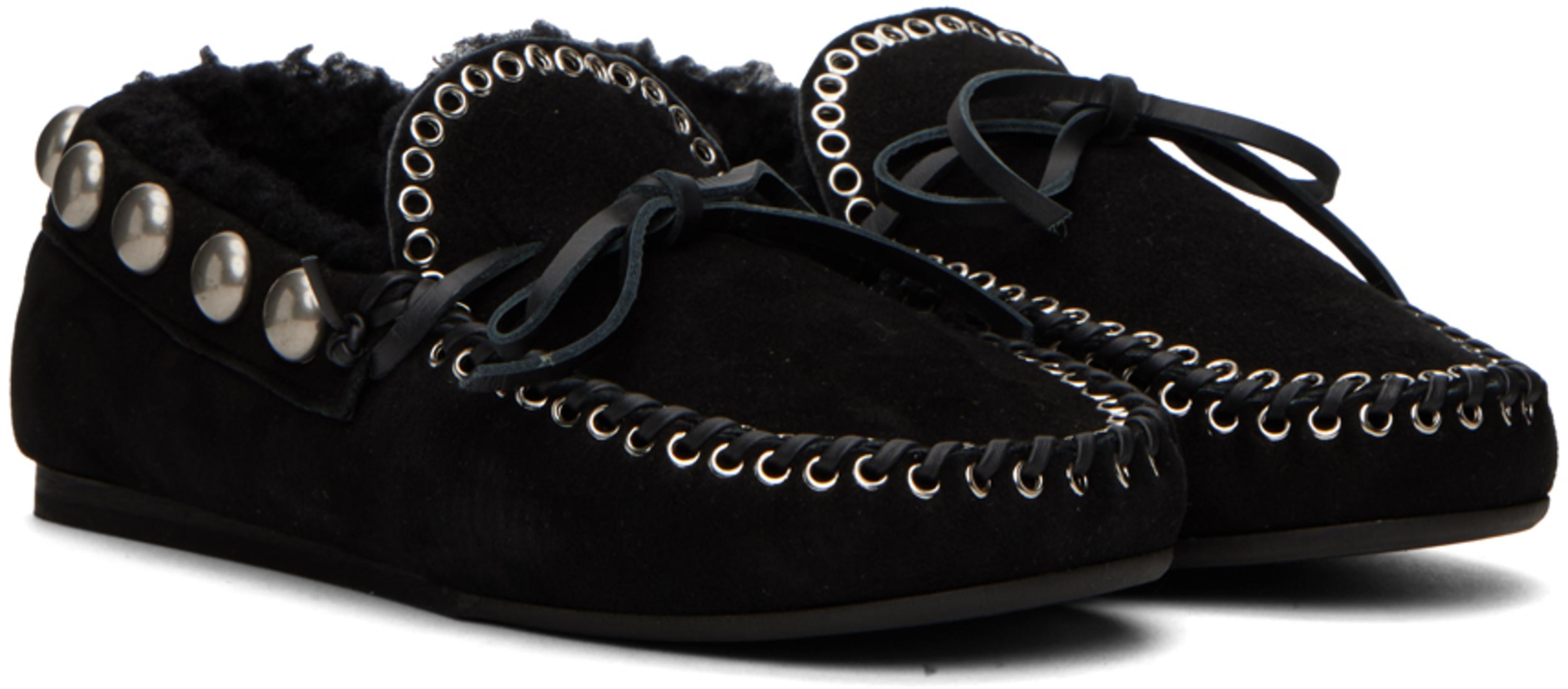 ISABEL MARANT Fitza Loafers Bow Studs Flat Sole In Black