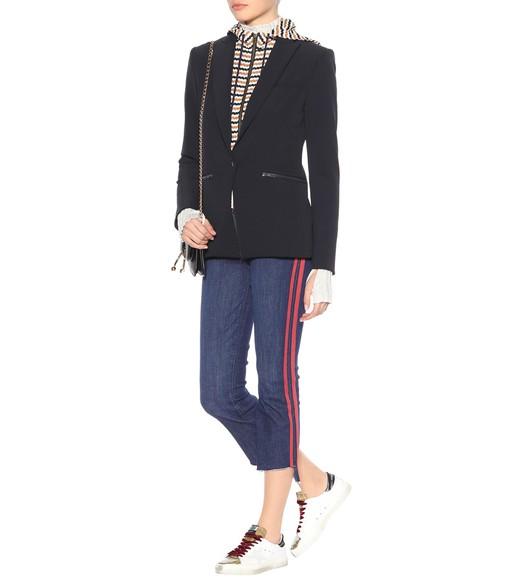 MOTHER The Insider Crop Step Fray Striped Jeans In Sra