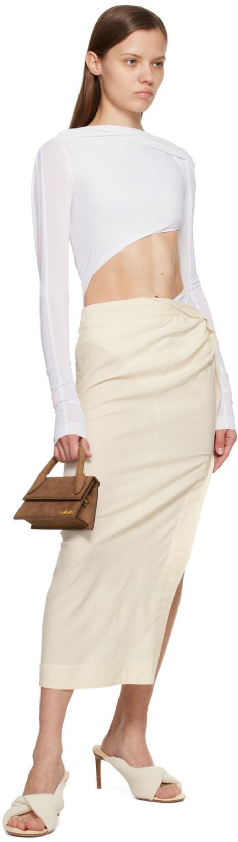 JACQUEMUS Carozzu Open-back Cutout Stretch-jersey Bodysuit In White