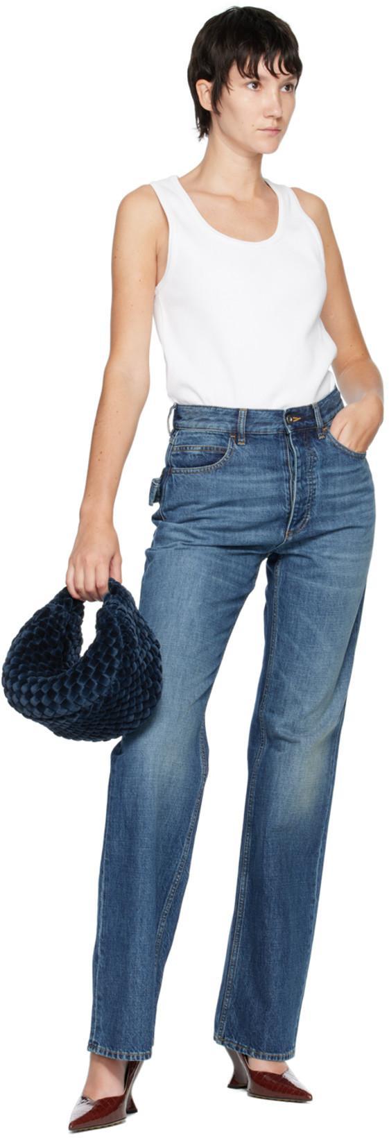BOTTEGA VENETA High-rise Wide-leg Denim Boyfriend Trousers In Blue