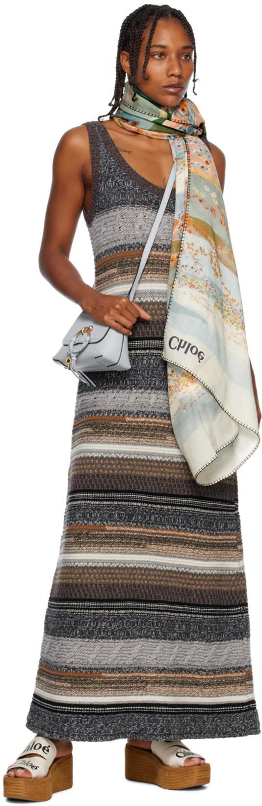 CHLOÉ Woody Canvas Platform Espadrille Sandals In White