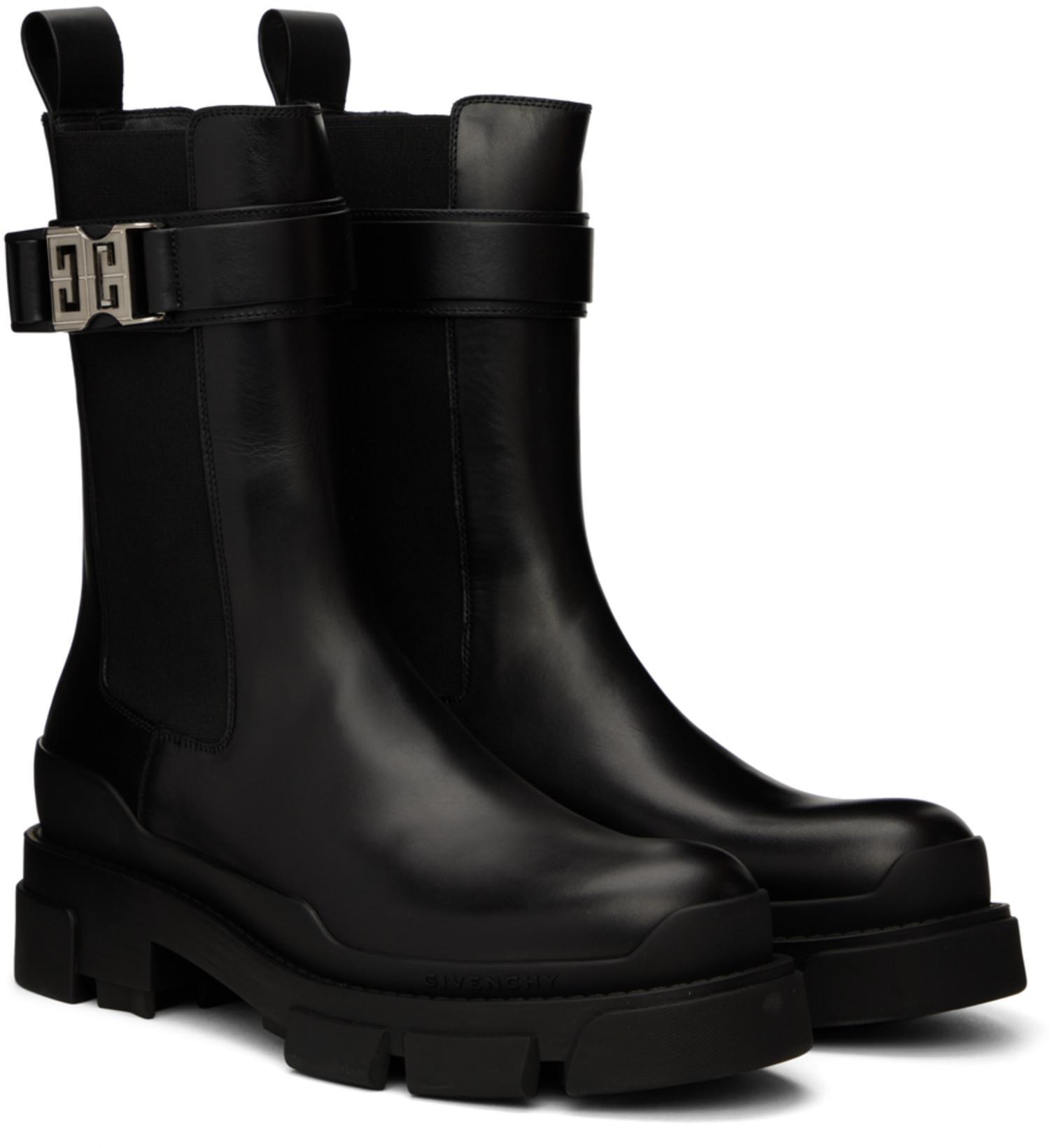 GIVENCHY Man Knee Boots Black Size 11 Soft Leather