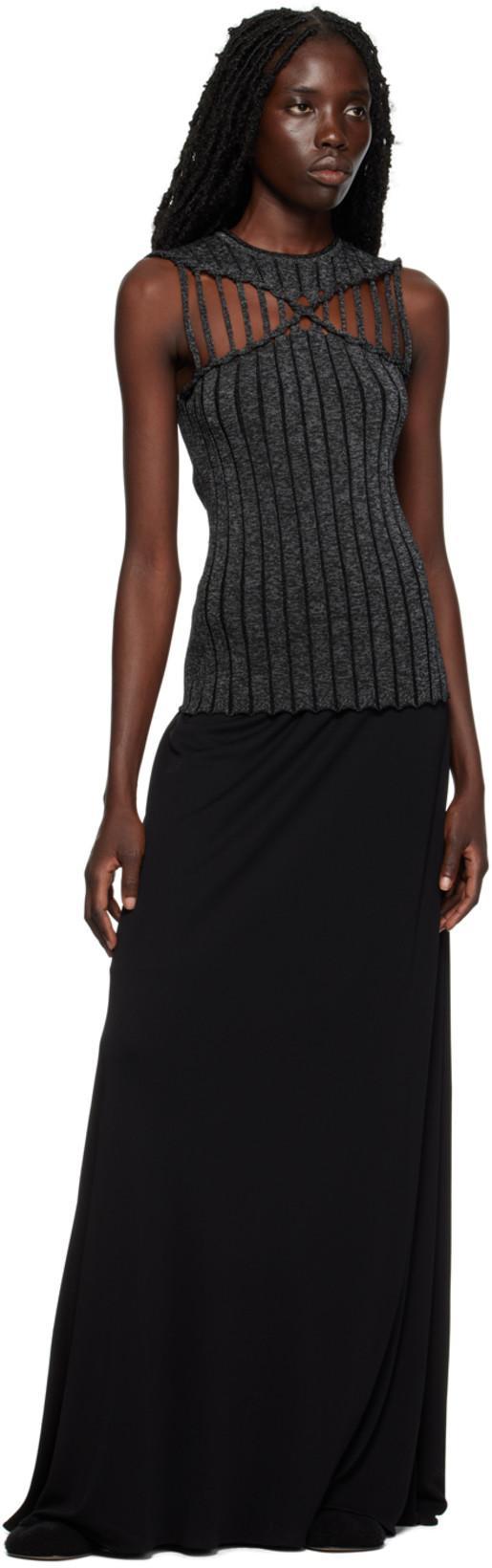 MAXIMILIAN DAVIS Black Full-length Draped Skirt