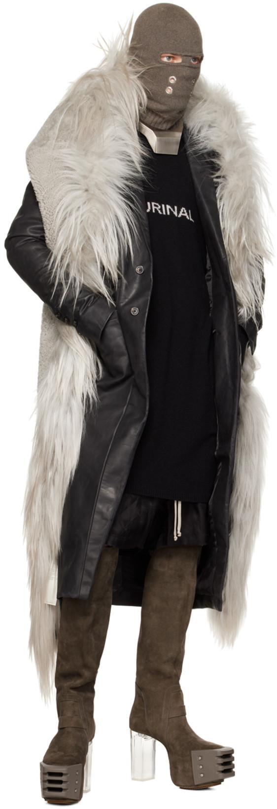 RICK OWENS Gray Pull On Platform Boots In 34340 Dust/clear