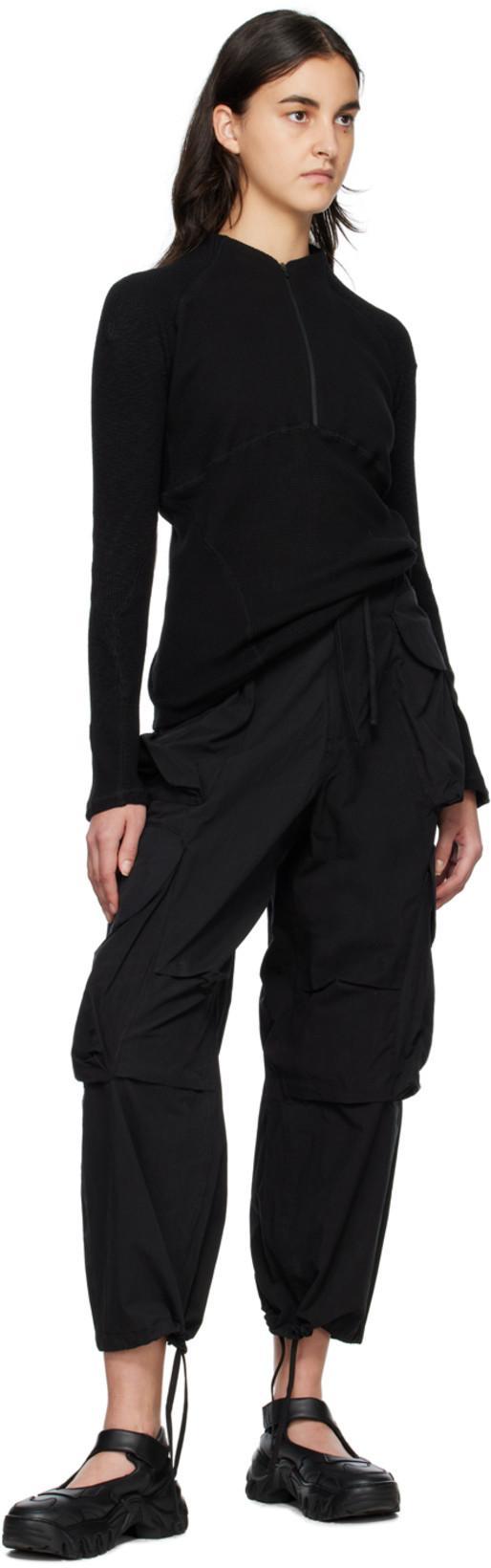 ENTIRE STUDIOS Heavy Gocar Mid-rise Cargo Trousers In Black