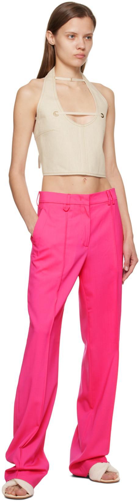 JACQUEMUS Le Pantalon Camargue Stretch-wool Trousers In Pink