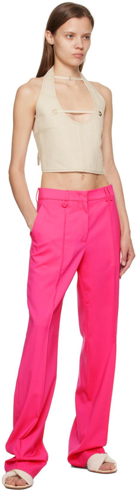 JACQUEMUS Le Pantalon Camargue Stretch-wool Trousers In Pink