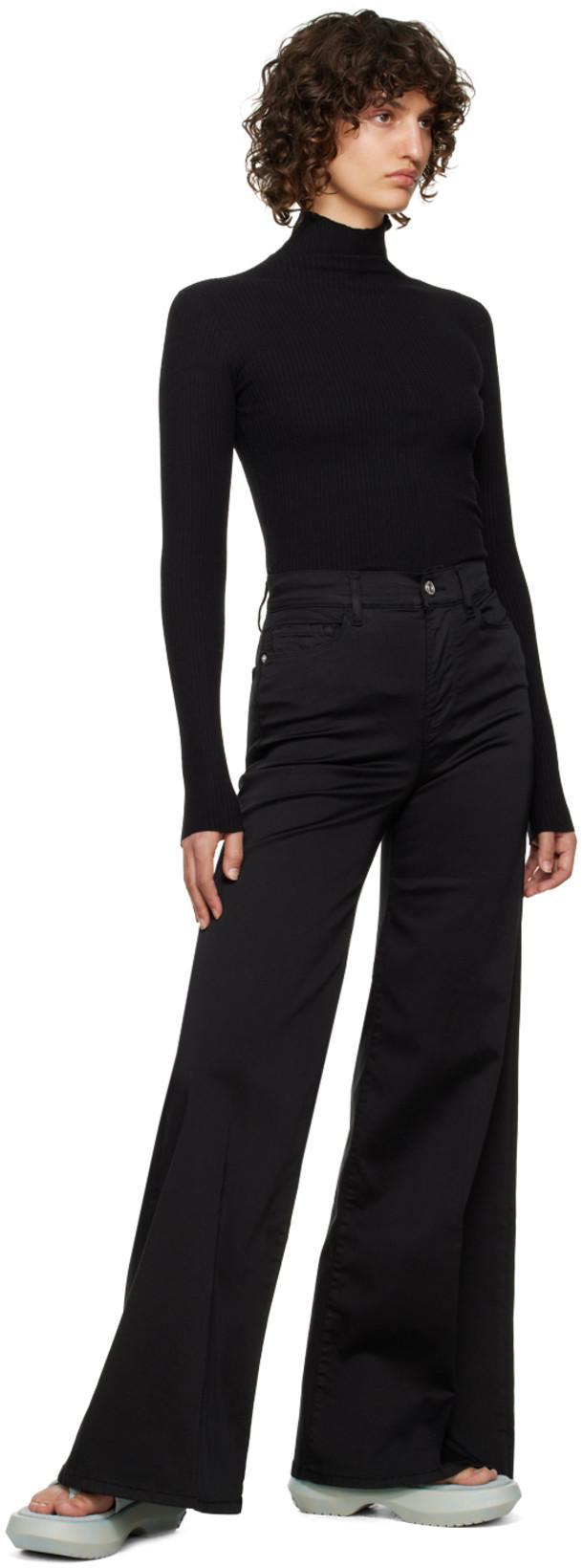 FRAME Le Slim Palazzo Wide Leg Jeans In Black