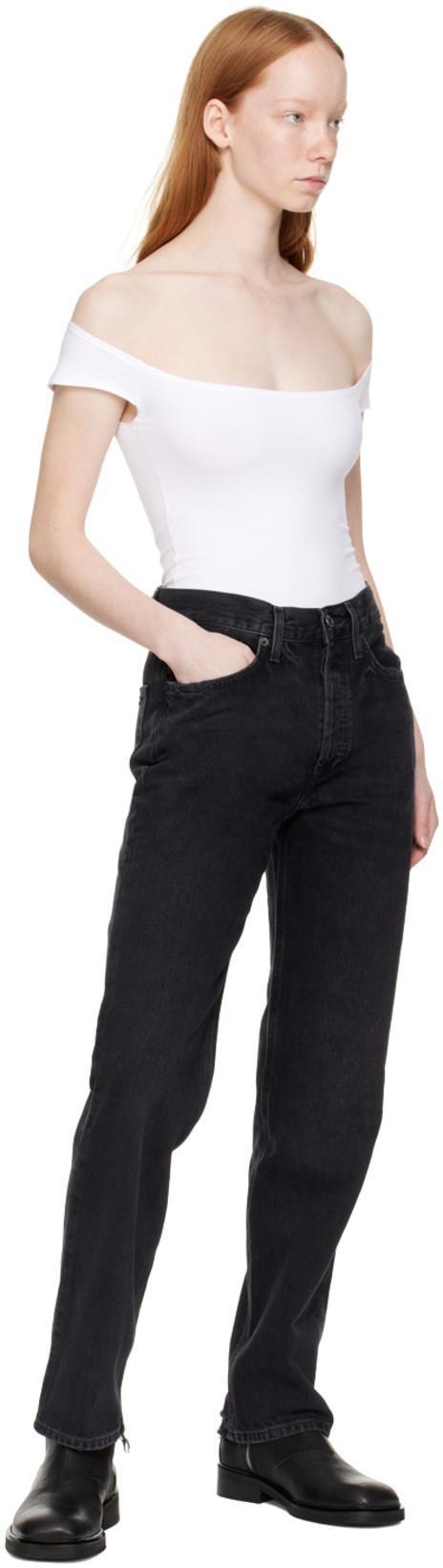 AGOLDE Ren High-rise Cropped Straight Jeans In Black