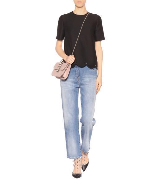 VALENTINO GARAVANI Valentino Rockstud Caged 65 Patent Ankle Strap Pump In Animal Print