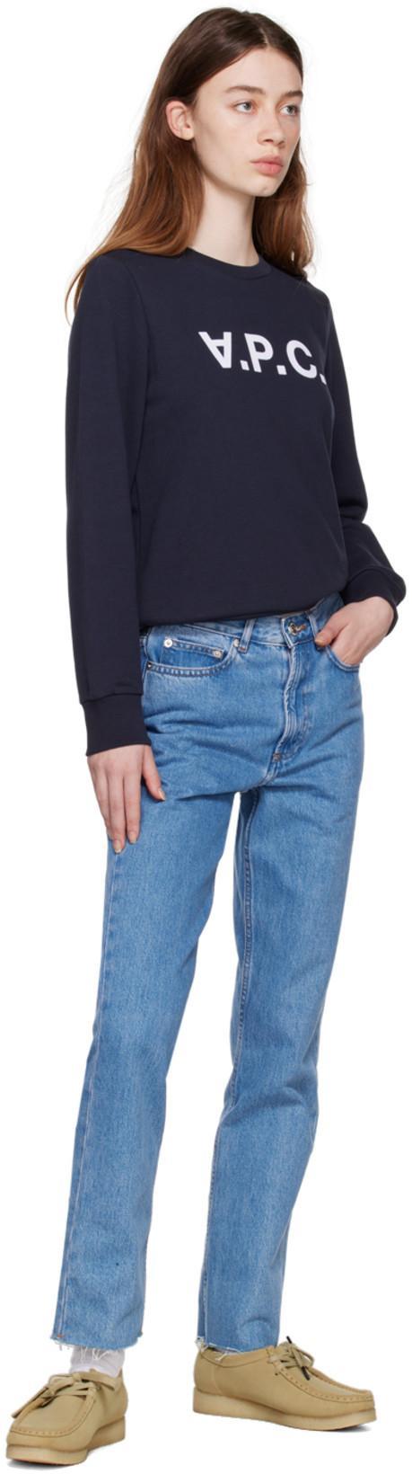 APC Elisa Vpc Logo Sweatshirt In Inverted Print In Blue