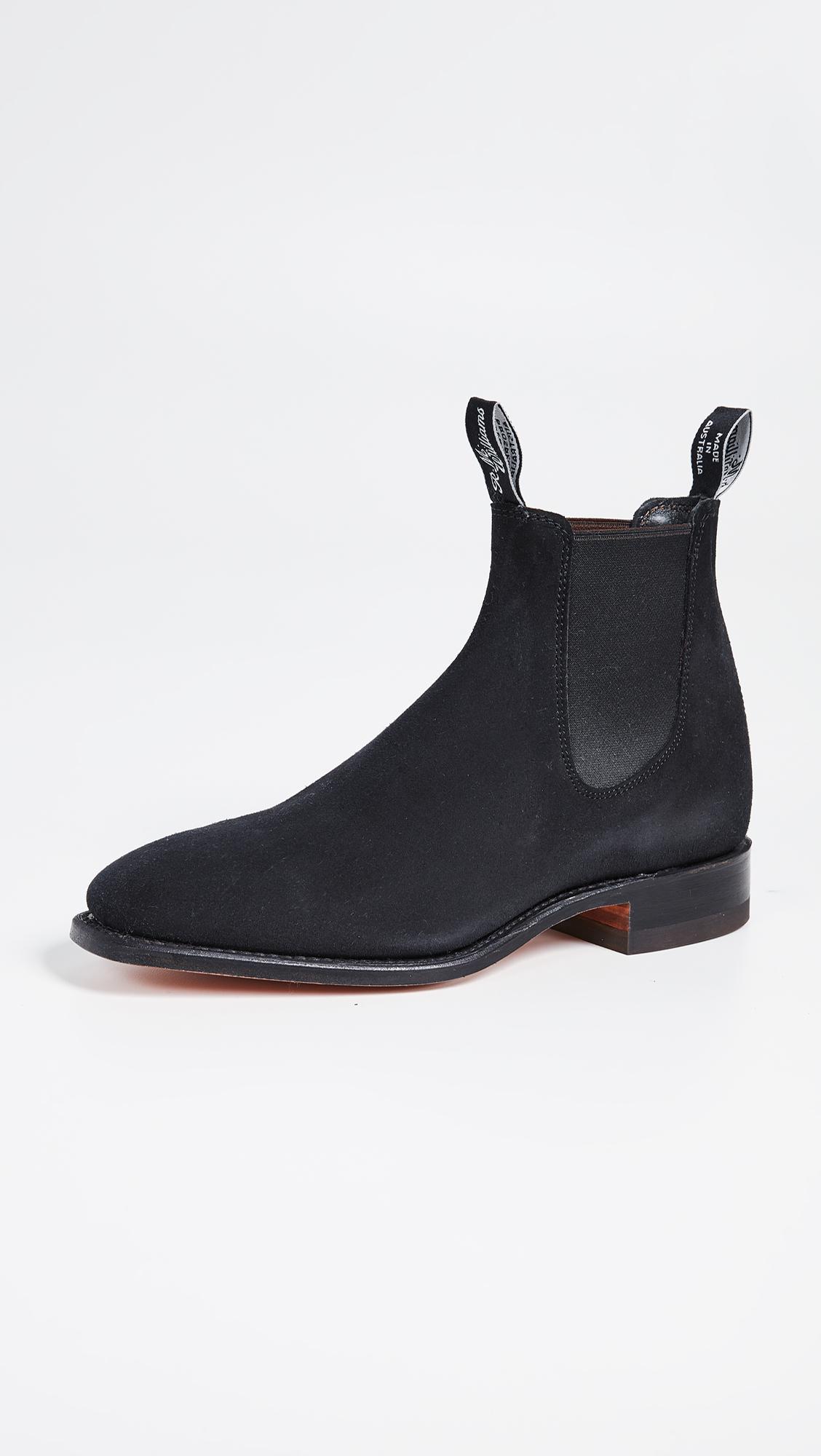 R.M.WILLIAMS R.m. Williams Black Suede Comfort Craftsman Chelsea Boots