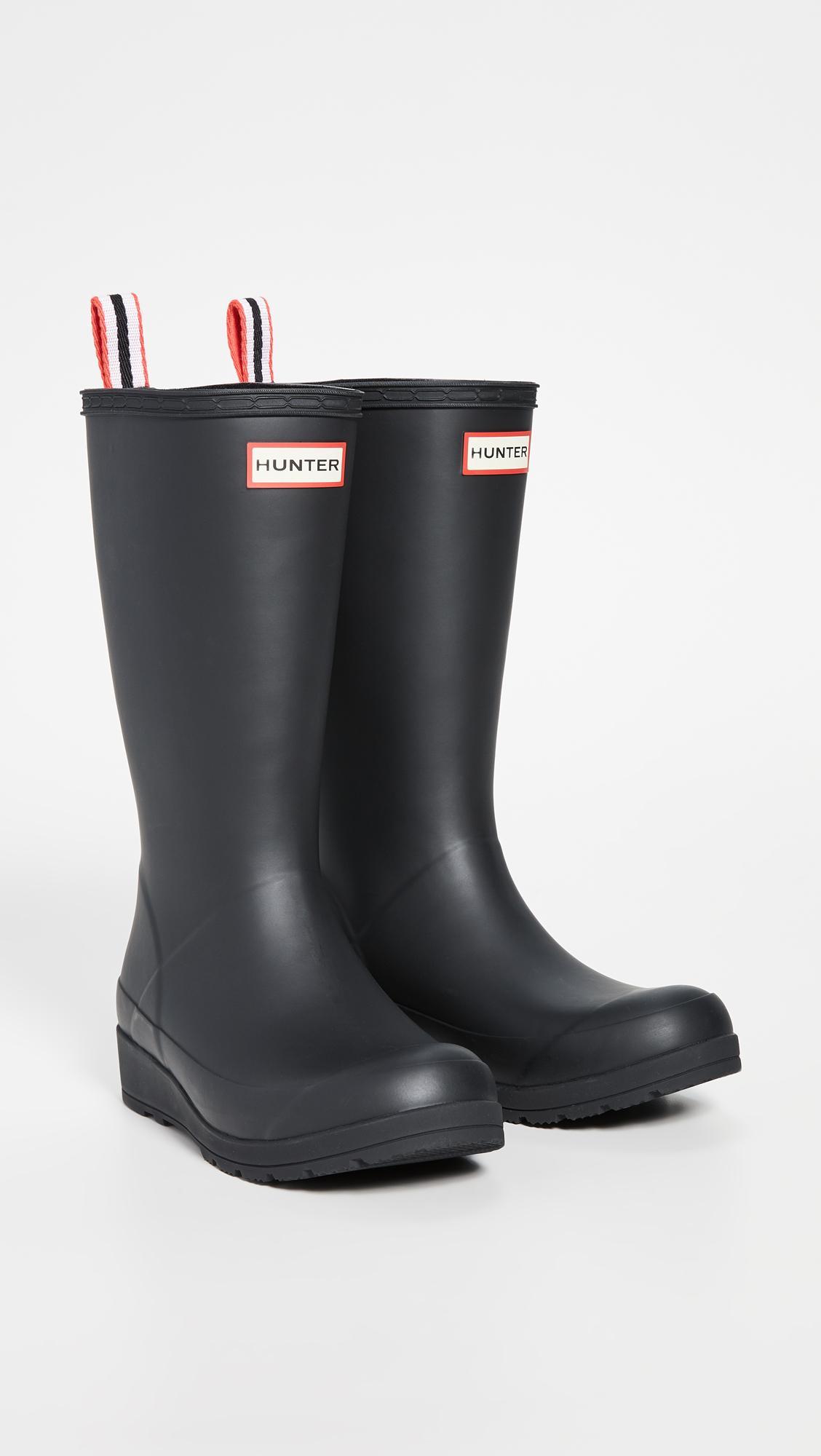 HUNTER Original Play Tall Waterproof Rain Boot In Black