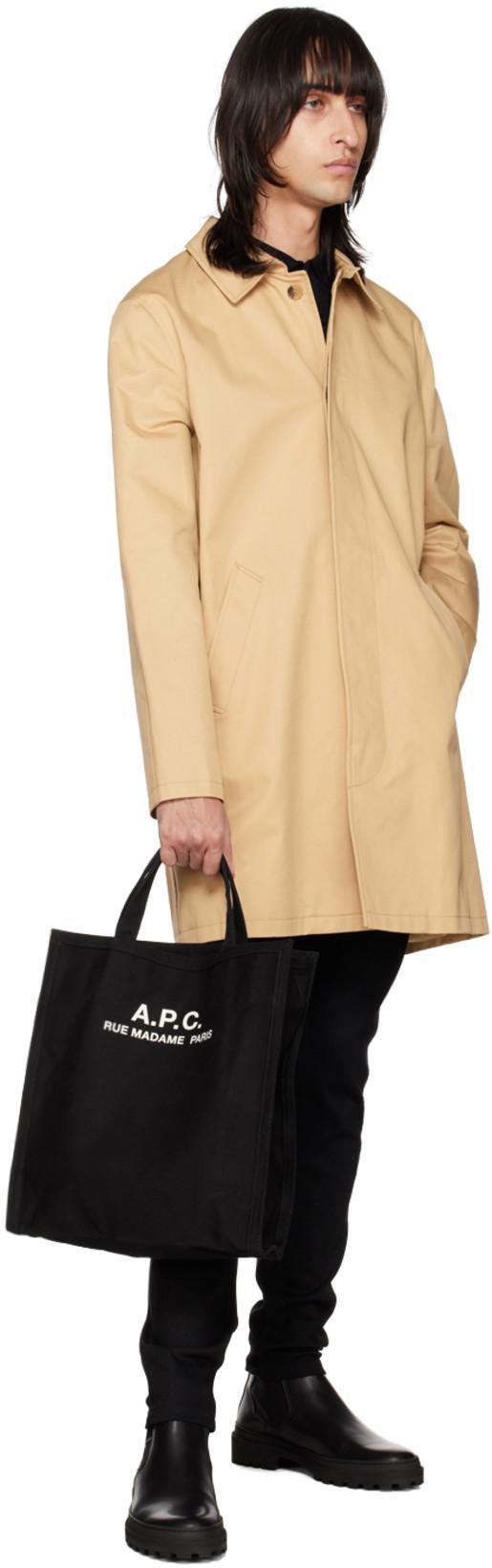 A.P.C. Mens Ville Cotton Raincoat In Neutral
