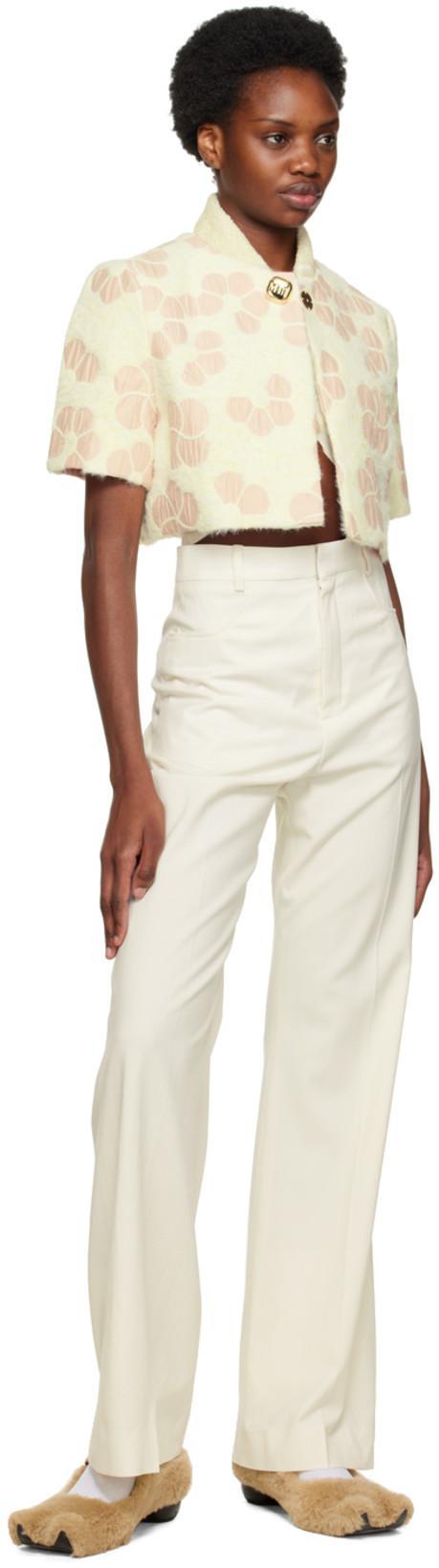 JACQUEMUS Campana Cropped Button-front Wool Cardigan In Off White
