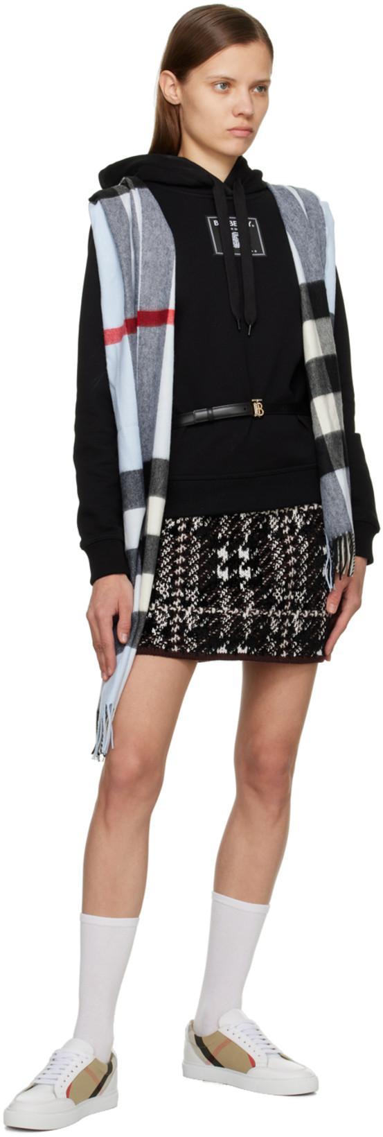 BURBERRY Leather Sneaker With House Check Motif In White