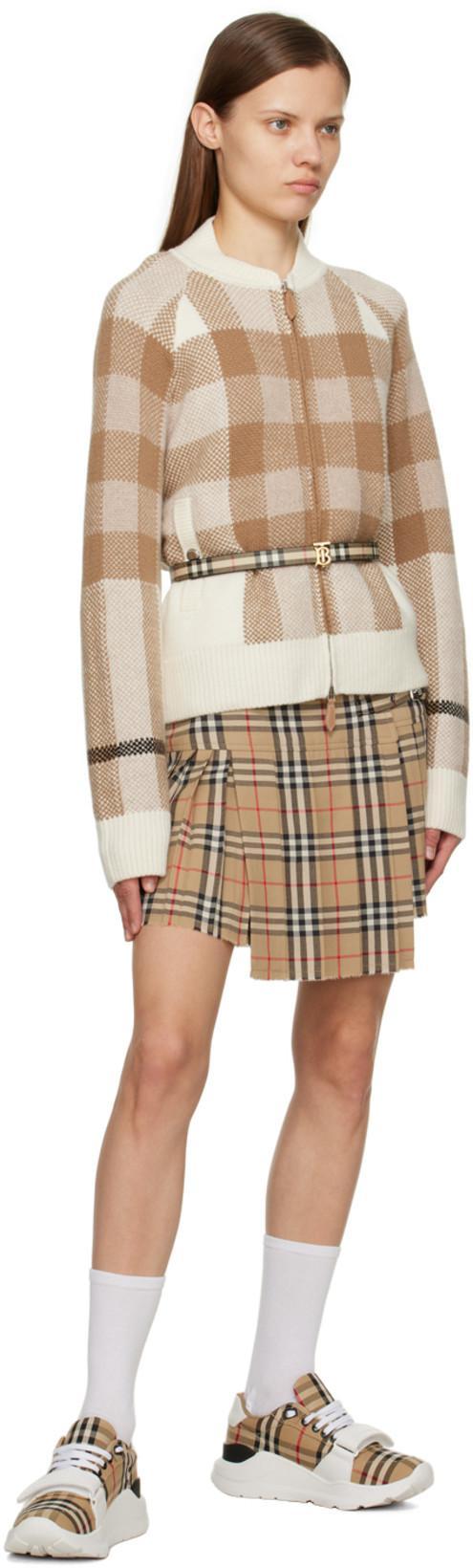 BURBERRY Check Wool Mini Kilt In Animal Print
