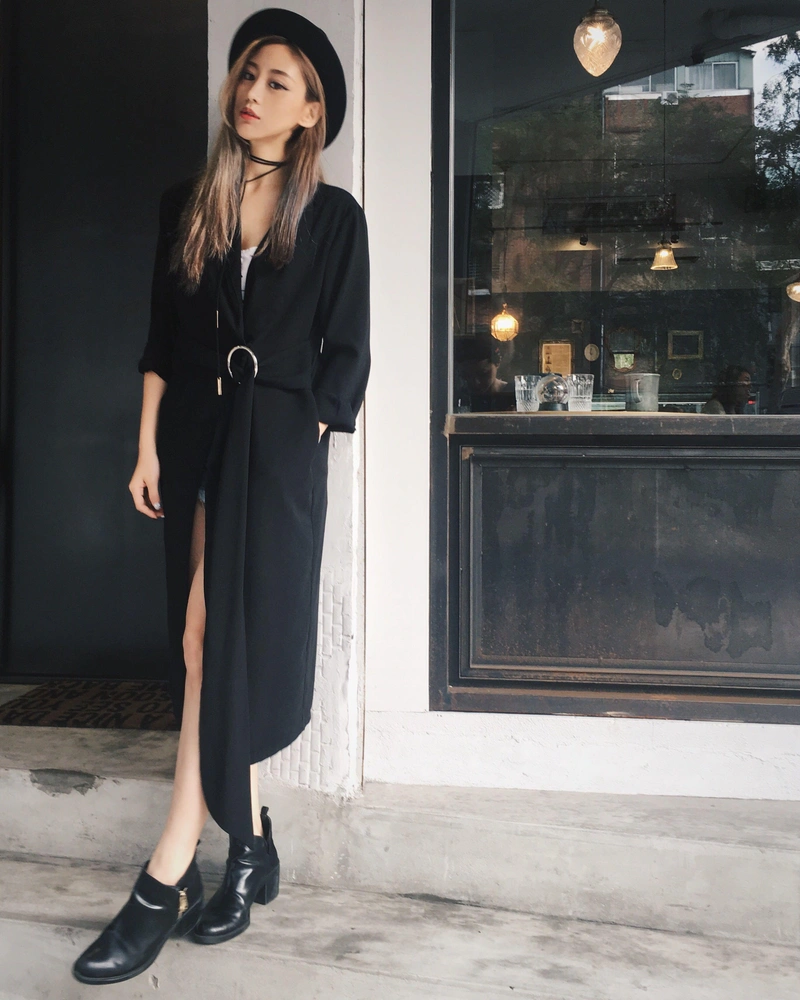 faye.linvv's Posts | Wearing: Vince Point-collar Stretch-crepe Dress In Black