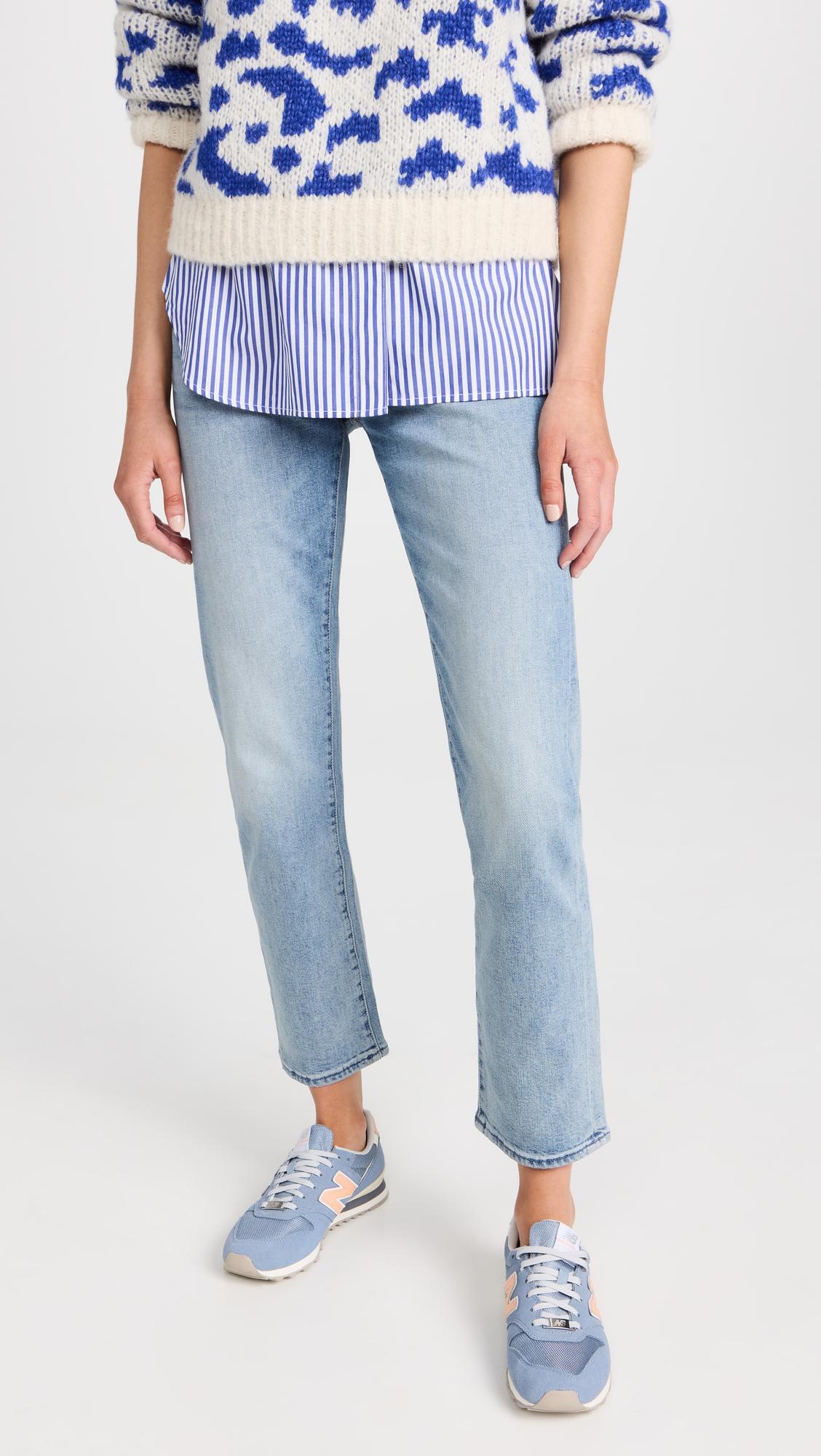 MOTHER Petites The Lil Mid Rise Hiker Hover Fight For Your Right Jeans In Blue - Size 23