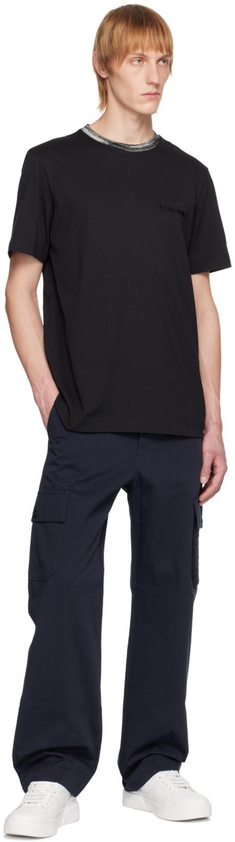 MISSONI Logo Embroidery Cotton Jersey T-shirt In Blue