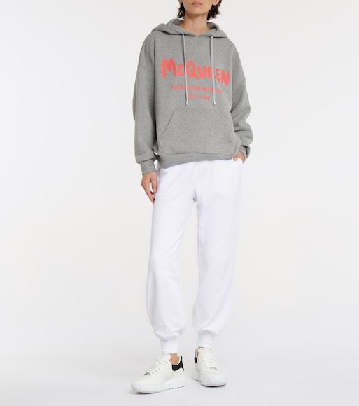ALEXANDER MCQUEEN Printed Organic Cotton-jersey Track Pants In White