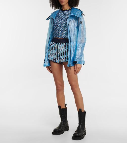 MONCLER Printed Shorts Blue