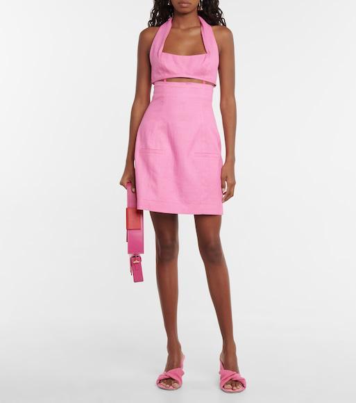 JACQUEMUS Les Mules Bagnu Sandals In Pink Leather