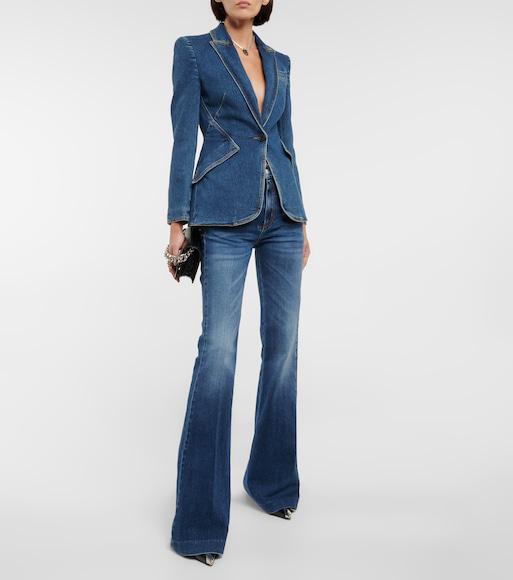 ALEXANDER MCQUEEN Tailored Denim Jacket In Medium Wash