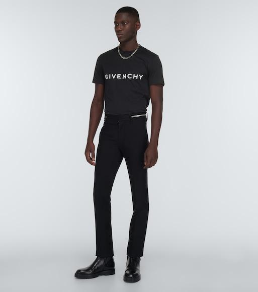 GIVENCHY Logo Print Cotton T-shirt In Black