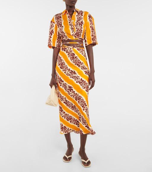 TOTÊME The Flip Flop Cream Crocodile-effect Leather Sandals In Sand Croco