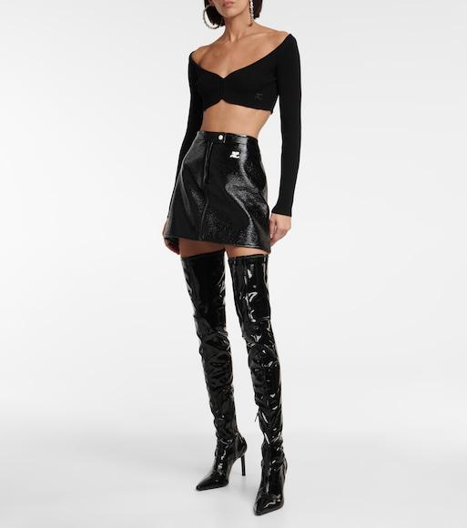 COURRÈGES Courreges Contrast Top With Buckle Detail In Black