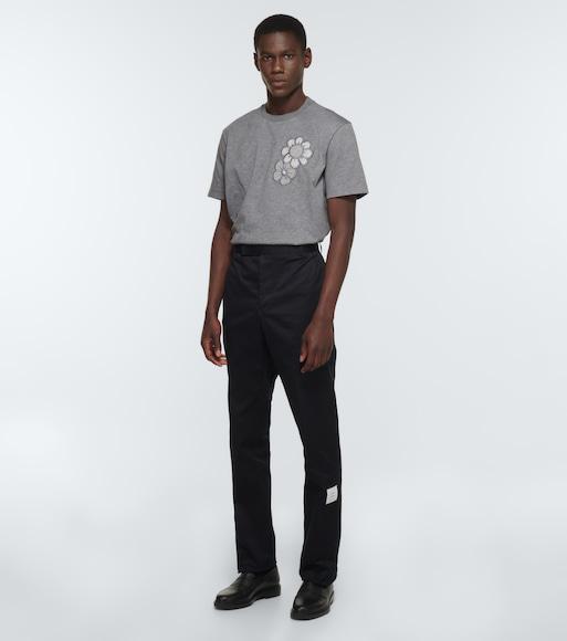 THOM BROWNE Midweight Jersey Anchor Short Sleeve Tee In 055 Lt Grey