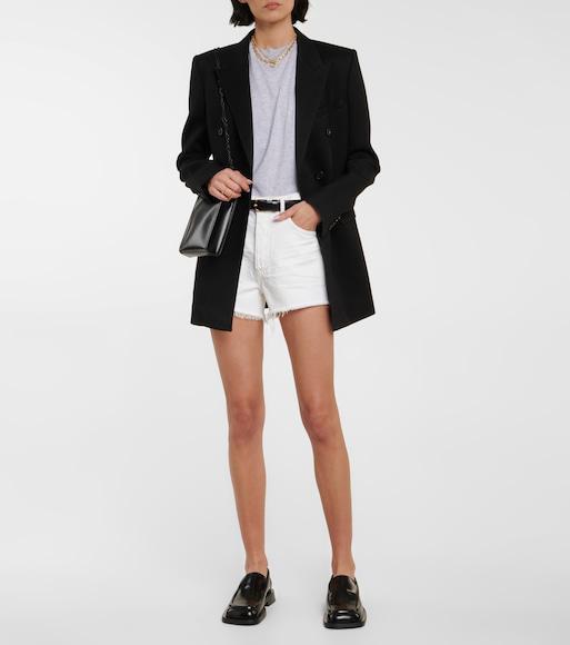 AGOLDE Parker Long Denim Short In Panna Cotta In White