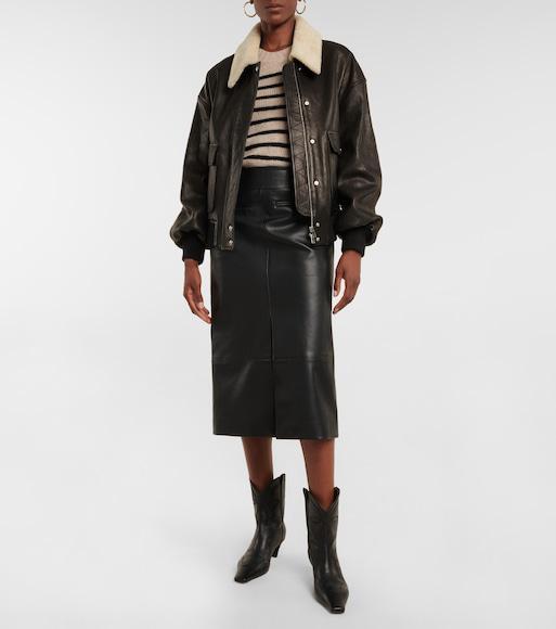 KHAITE Shellar Black Lamb Leather Jacket