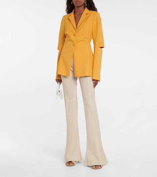 JACQUEMUS La Veste Melo Wool Open Back Blazer In 750 Orange