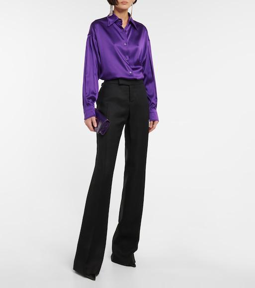 TOM FORD Flared-leg Tailored-cut Trousers In Black