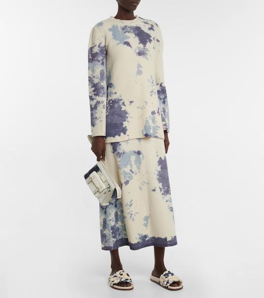 CHLOÉ Kacey Tie-dye Woven Slides In Multicoloured