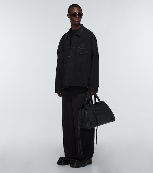 BALENCIAGA Oversized Logo-print Cotton-jersey T-shirt In Black White