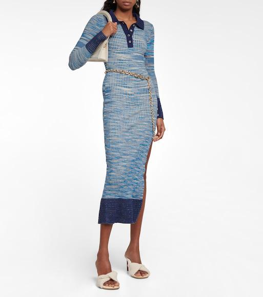 JACQUEMUS La Robe Zucca Knit Dress In Blue