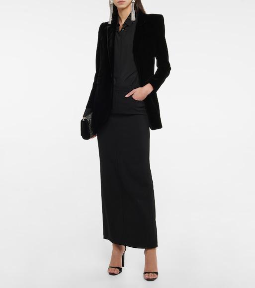SAINT LAURENT Single-breasted Velvet Tuxedo Jacket In Black