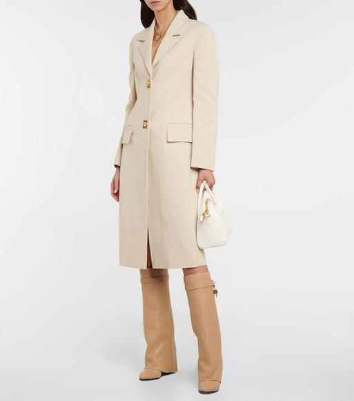 GIVENCHY Shark Lock Grained Leather Boots In Neutral