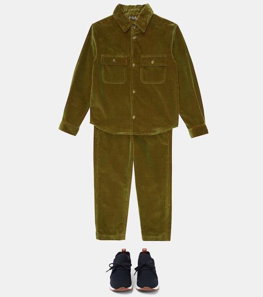 LORO PIANA Knit Lace-up Runner Sneakers In Blue Navy