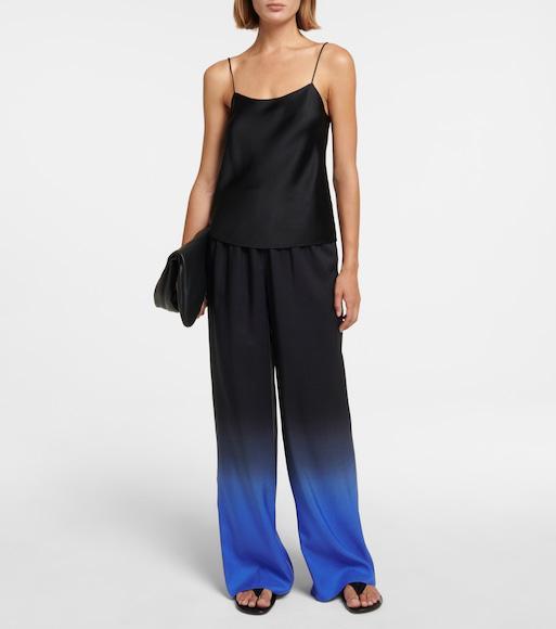 THE ROW Biggins Silk Top In Black