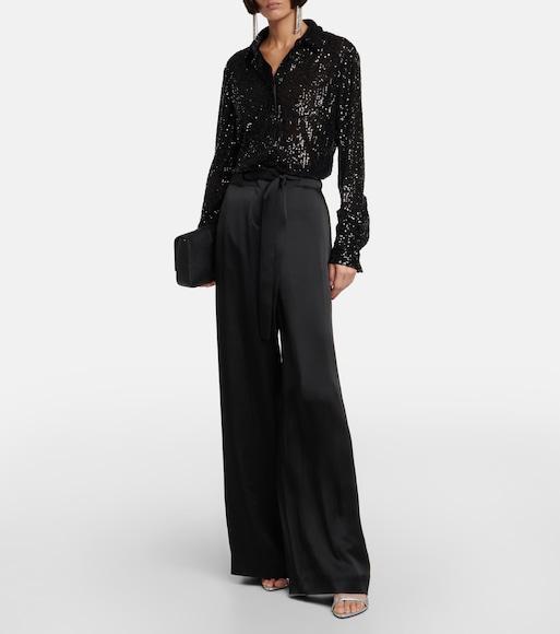 TOM FORD 85 Padlock Leather Sandals In Silver