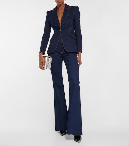 ALEXANDER MCQUEEN Tailored Denim Jacket In Medium Wash