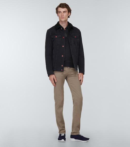 KITON Embroidered Logo Low-top Sneakers In Navy