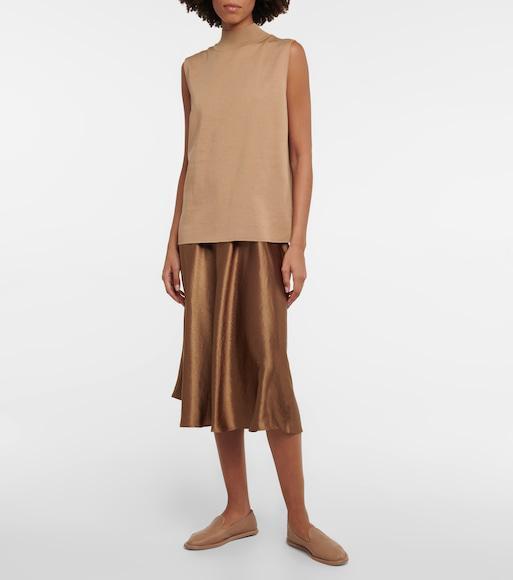 MAX MARA Kiss Wool-blend Turtleneck Sweater Vest In Cammello